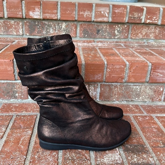 Bussola Womens Coimbra Vegan Stretch Slouchy Boots Copper Size 37 US 6.5 - Picture 1 of 7